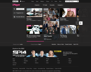BBC iPlayer main page