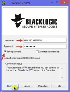 Setting up the Blacklogic VPN client on Windows 8