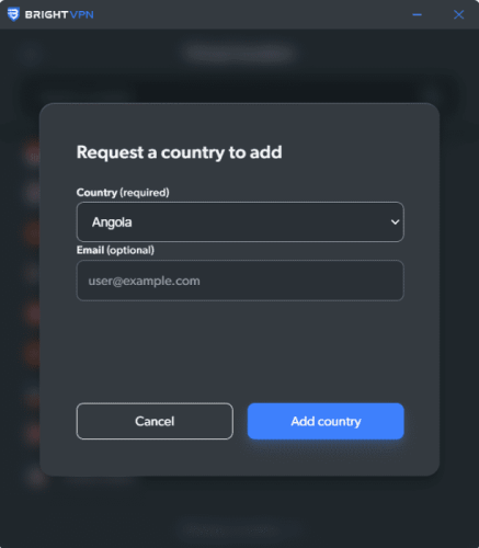 Bright VPN Country Request