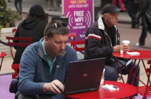Using public Wi-Fi at a coffee shop while abroad