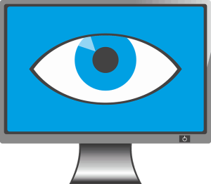 An eye on a computer monitor