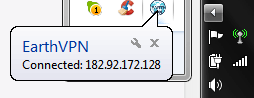 EarthVPN in the Windows taskbar