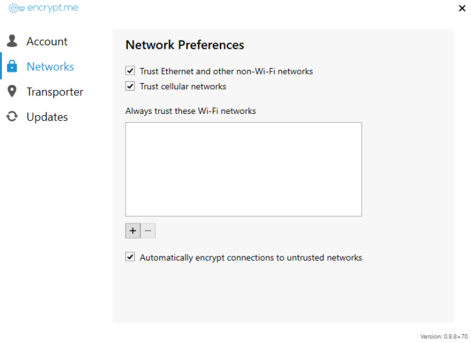 Encrypt.me Network Preferences