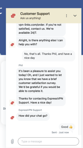 ExpressVPN Customer Support Chat