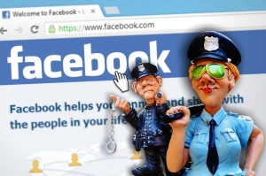 image of two police officers and facebook