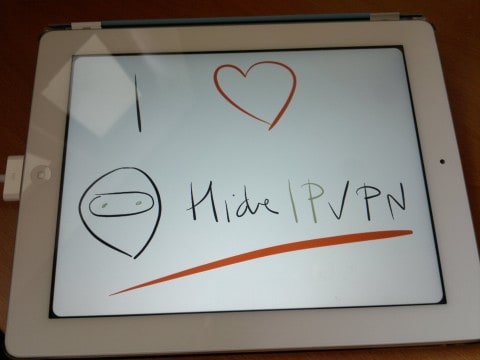 A customer's note about HideIPVPN on iPad
