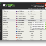 IPVanish server list on Mac