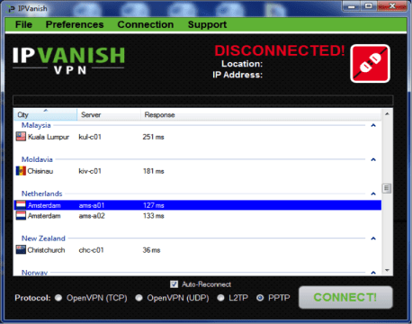 Windows client by IPVanish