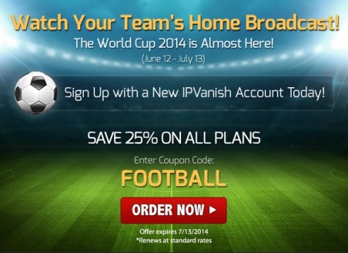 World Cup promotion with IPVanish