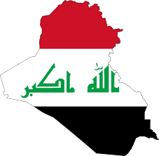 Flag of Iraq with the shape of the country