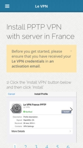 Connecting to a PPTP Le VPN server through the iPhone app