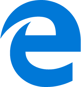 microsoft edge logo on screen