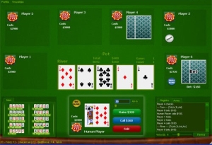 Example of an online poker table
