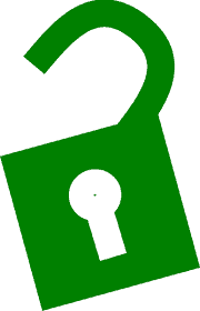 Green open lock