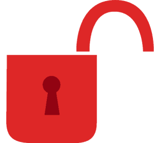 Example of a red open lock