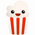 Popcorn Time Full Logo on a White Background