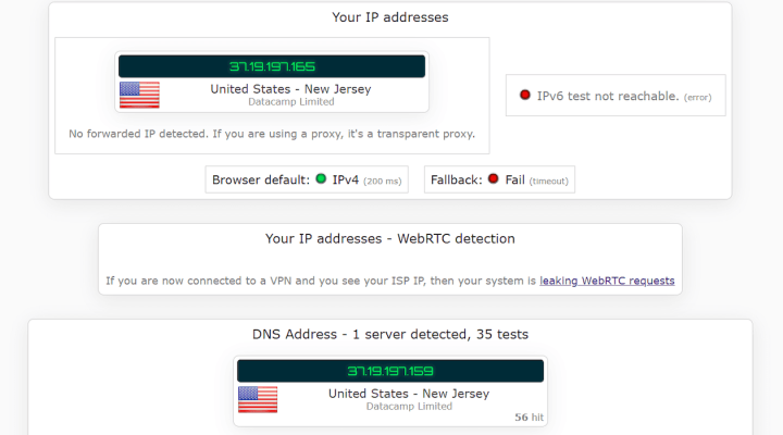 Private Internet Access DNS Leaks Test