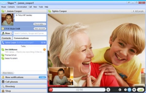 Video calling through Skype