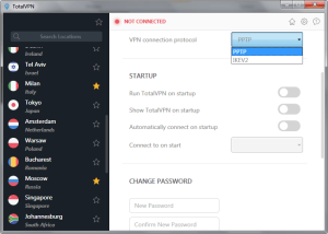 Adjusting settings in Total VPN Windows client