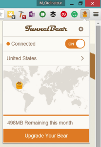 The Chrome extension also preserves the humor for TunnelBear.