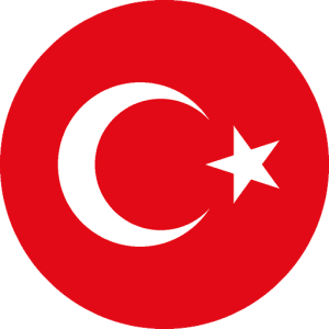Round shaped Turkey flag