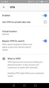 Opera VPN Android app