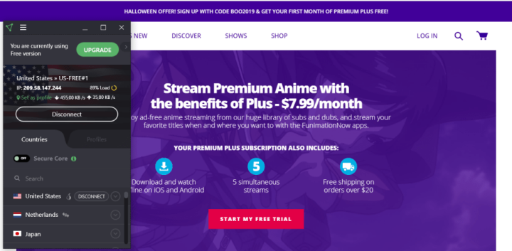 Streaming Funimation with a VPN