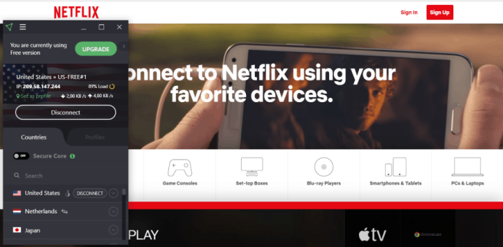 Streaming Netflix with a VPN