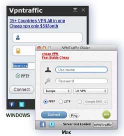 VPN Traffic software client on Windows and Mac
