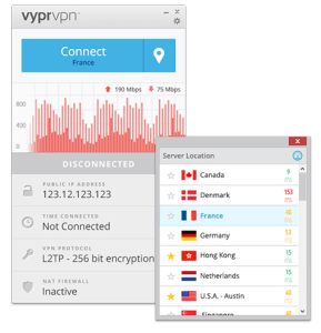 VyprVPN desktop client in action