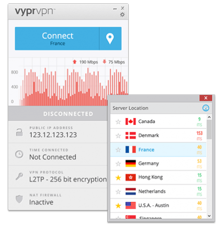VyprVPN desktop client in action