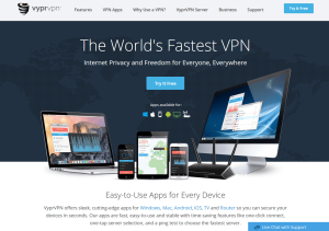 The main page of VyprVPN