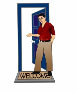 example of someone welcoming into its home
